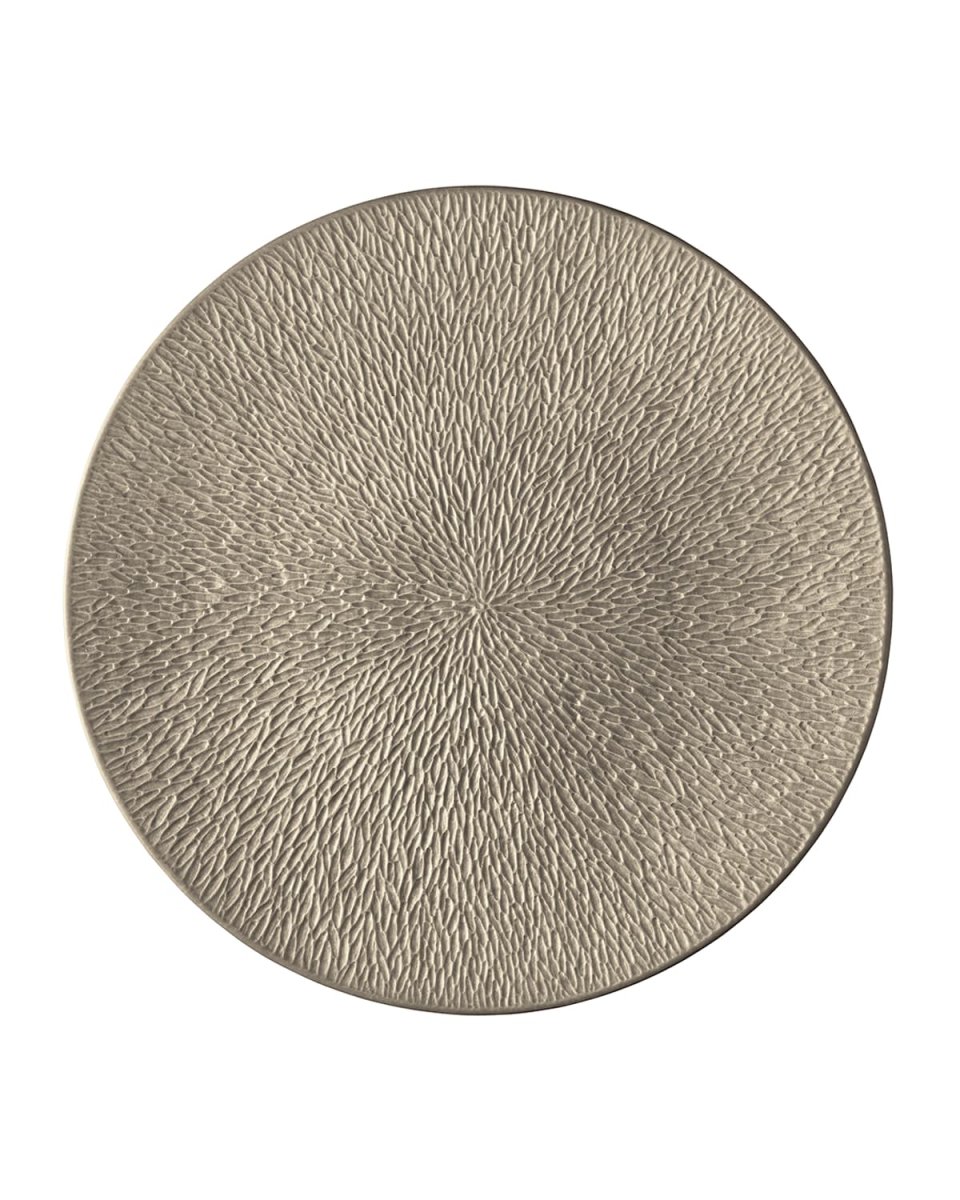 Mineral Irise Warm Gray Engraved Buffet Plate